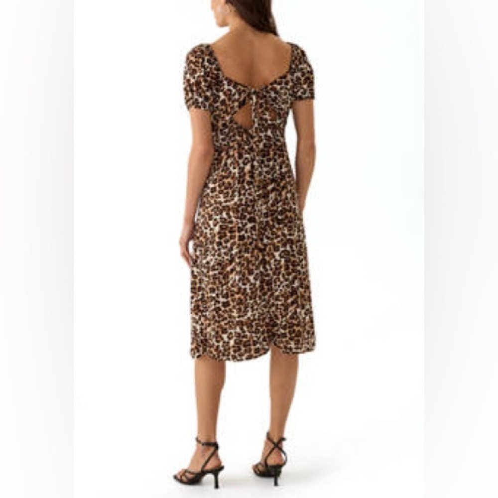 As U Wish Animal print Short Sleeve Midi Dress - Picture 2 of 8